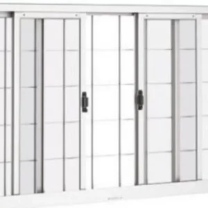 Janela de Correr 4 Folhas Com Grade 150X100 AÇO PINTADO